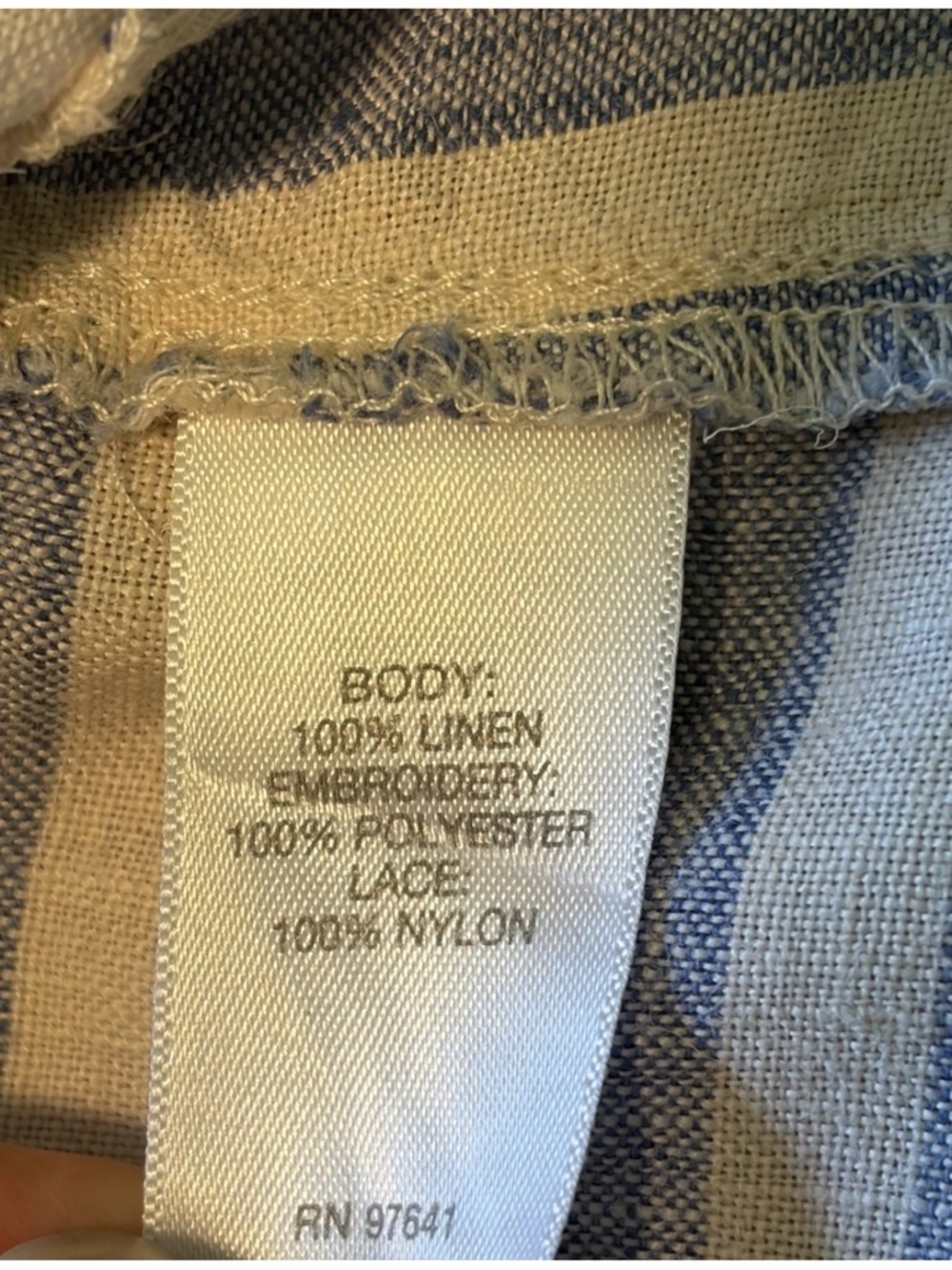 J. Jill Love Linen Embroidered Striped Floral Top Size L - Picture 9 of 13